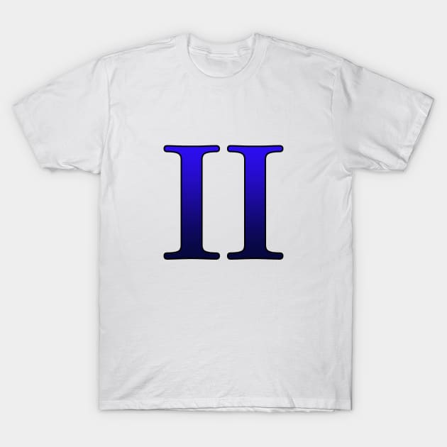 Blue Roman Numeral 2 II T-Shirt by Numerica